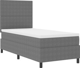 vidaXL vidaXL Box Spring Bed with Mattress & LED Light Grey 80x200 cm Corduroy Fabric