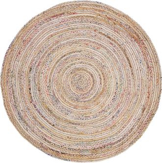 Safavieh Alfombra yute/algod&oacute;n beige/multicolor 152 x 152 cm