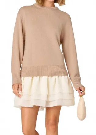 Astr Kalyn Mixed Media Dress In Lttpecrm