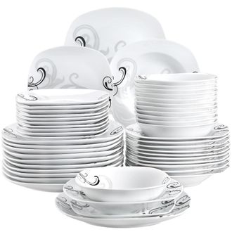 OEM Juego De Vajilla De Porcelana, Dise&ntilde;o Floral, Forma Cuadrada