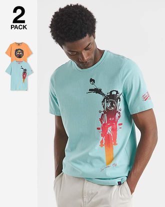 Joe Browns 2 Pack Graphic T-Shirts Long