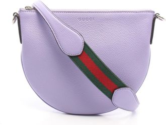 Gucci Purple Leather Handbag Shoulder Bag (Pre-Owned)