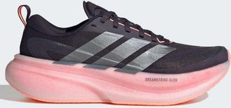 adidas Supernova glide sneakers da corsa nere e rosa chiaro-Nero