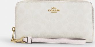 Coach Long Zip Around Wallet In Signature Canvas