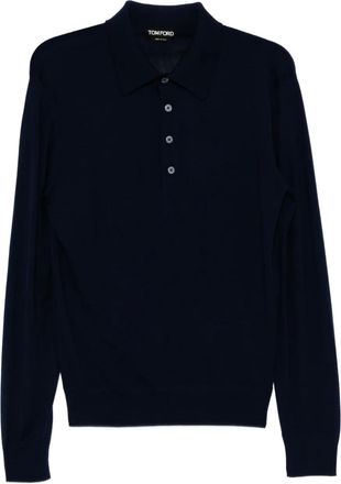 Tom Ford Wollen poloshirt - Blauw