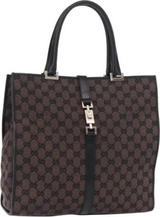 Gucci Pre-owned GG Canvas Tote Bag - Dames - Vintage Shopper - Bruin - ONE Size - Leer - Vintage