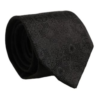 Dolce & Gabbana Geometric Silk Necktie - Heren - Accessoires - Zwart - Maat: ONE Size Zijde