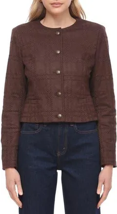 Bagatelle Faux Suede Crop Jacket in Bitter at Nordstrom Rack, Size X-Large