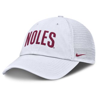Nike Florida State Primetime Campus Club Nike Mens College Trucker Adjustable Hat in White | NC3311QRFTN-H98