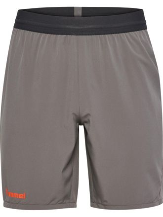 Hummel Trainingsshorts HUMMEL HMLBLAZE PRO TRAINING SHORTS, Damen, Gr. XXL, N-Gr, grau (steel gray), Obermaterial: 88% Polyester, 12% Elasthan, Hosen Trainin