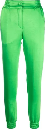 Philipp Plein tapered satin track pants - women - Polyester/Spandex/Elastane - S - Green