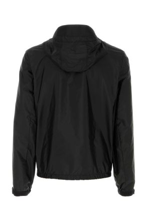 Prada Mens Re-Nylon Hooded Jacket Black