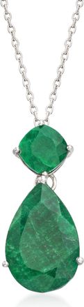 Ross-Simons Emerald Pendant Necklace in Sterling Silver