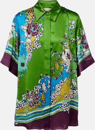 Alemais Al&eacute;mais Nanci printen silk satin shirt