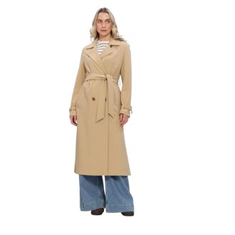 Beaumont Amsterdam Jassen, Dames, Beige, S, Leer, Dia Trenchcoat