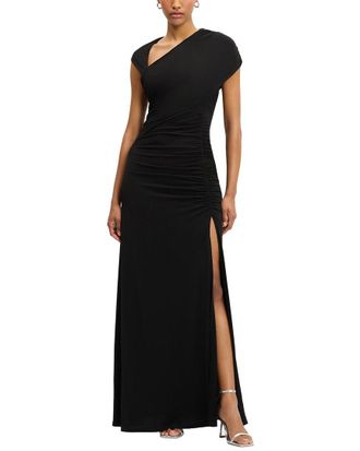 H&eacute;rve L&eacute;ger Ruched Matte Jersey Draped Gown