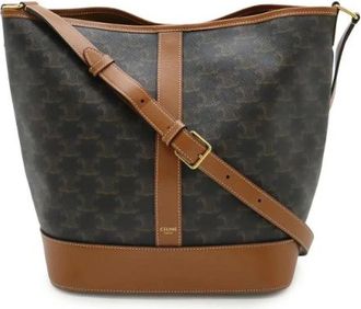 Celine Pre-owned Triomphe Medium Bucket Shoulder Bag - Pre-owned - Mujer - Marr&oacute;n - ONE SIZE