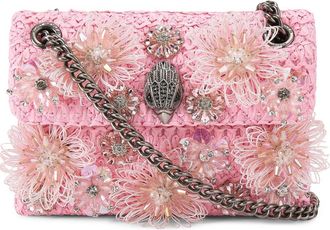Kurt Geiger Mini Kensington Raffia Convertible Shoulder Bag in Pink at Nordstrom