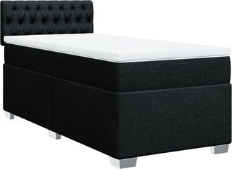 vidaXL Vidaxl - Cama Box Spring Con Colch&oacute;n Tela Negro 90x200 Cm