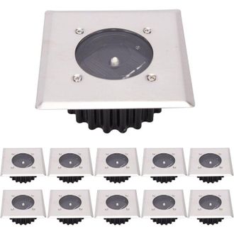OEM L&aacute;mpara Solar Led Para Suelo, Paquete De 10 Unidades, Luz Exterior, Alumbrado P&uacute;blico, Luz De Tierra, Resistente Al Agua Ip65 (blanco Fr&iacute;o) [clase Ene