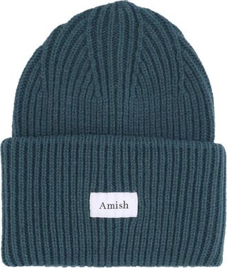Amish Bos Wolmix Beanie - Heren - Hoeden - Groen - ONE Size - Wol - Accessoires