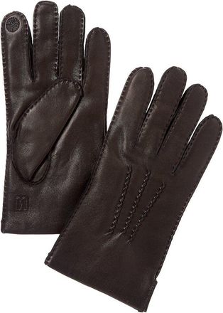 Bruno Magli Wool-Trim Leather Gloves