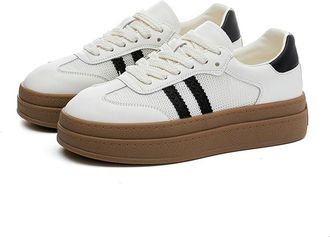 Generic ZBDP Womens Sneakers Female Shoes Round-Toe Flat-Soled Casual Training Shoes Women Beige