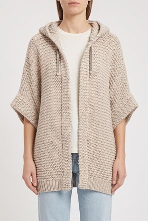 Brunello Cucinelli Womens 100% Cotton Hevy Knit Hoodie Sweater Nwt, Size XL