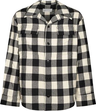 Ami Checkered Overshirt with Wide Camp Collar and Patch Pockets