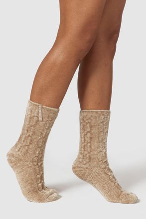 Lounge Chenille Gebreide Sokken - Nerts - S-M