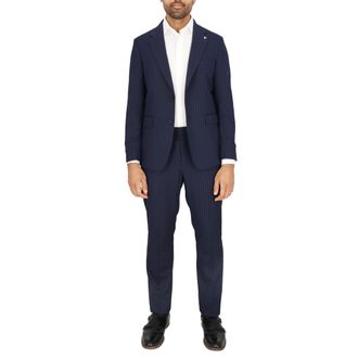 Scotch & Soda Scotch & Soda Mens Blue Stripe Suit