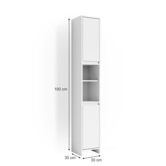 Vicco Armario De Ba&ntilde;o Emma, Blanco, 30 X 190 Cm Vicco