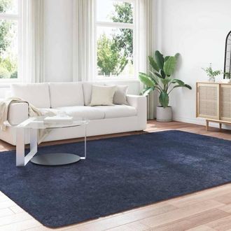 Berkfield Home Shaggy Rug High Pile NAVARRA Navy 240x340 cm Polyester | Size: Medium
