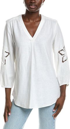 Jones New York Linen-Blend Pleated Shirt
