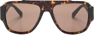 Versace oversize frame sunglasses - men - Acetate - 57 - Brown