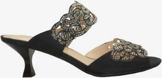 J. Rene&eacute; Womens Francie Rhinestones Slides Sandals In Black