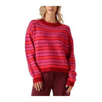 Ydence Ydence - Roze Gebreide Trui Aria - Dames - Truien - Veelkleurig - Maat: XS Nylon