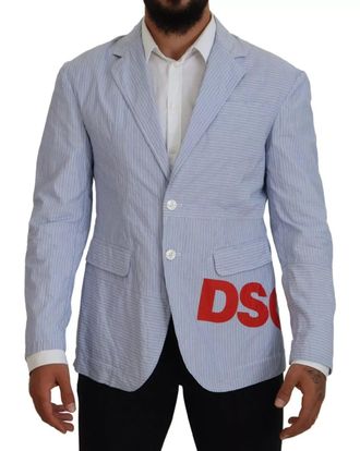 Dsquared2 Dsquared&sup2; Striped Single Breasted Formal Coat Mens Blazer (Pre-Owned)