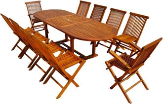 Concept Usine Conjunto de jard&iacute;n de teca aceitada para 10 personas