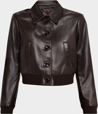 Dorothee Schumacher Sleek Statement Cropped Leather Jacket