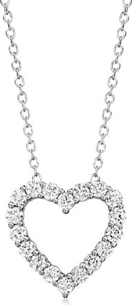 Ross-Simons Lab-Grown Diamond Heart Pendant Necklace in Sterling Silver