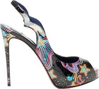 Christian Louboutin Womens Leather Patent Starlight Hot Chick Alta Slingback Pump (Authentic Pre-Loved)