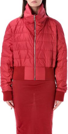 Moncler Red Quilted Mock Collar Jacket