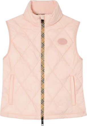 Burberry Pink Quilted Mandarin Collar Jacket