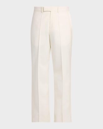 Alexander McQueen Men & apos;s Wool Pintuck-Pleated Wide-Leg Trousers