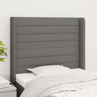 vidaXL Cabecero Con Orejas De Tela Gris Oscuro 103x16x118/128 Cm Vidaxl