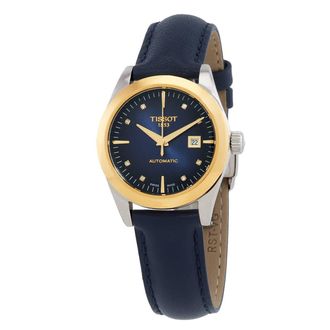 Tissot T-Gold Automatic Diamond Blue Dial Ladies Watch T930.007.46.046.00
