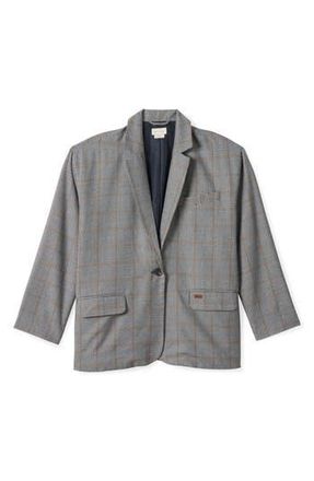 Brixton Axl Oversize Plaid Blazer in Black/off White at Nordstrom Rack, Size Large