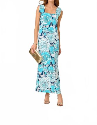 Lilly Pulitzer Womens Bernice Maxi Dress In Capri Blue Rosanna