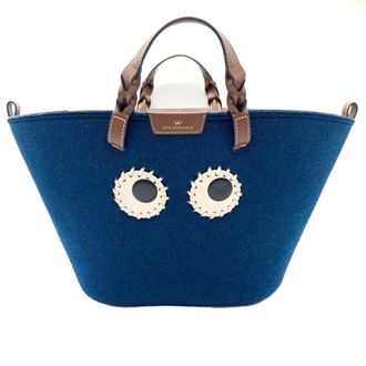 Anya Hindmarch Felt Leather Tote Bag (Pre-Owned)